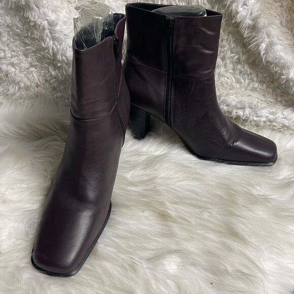 Vintage Bruno DE Milano Made In Brazil Leather dark brown ankle boots SZ9M - Picture 4 of 11